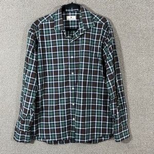 Southern Pines Shirt Mens Size XL Brown Green Plaid Long Sleeve Button Up Casual